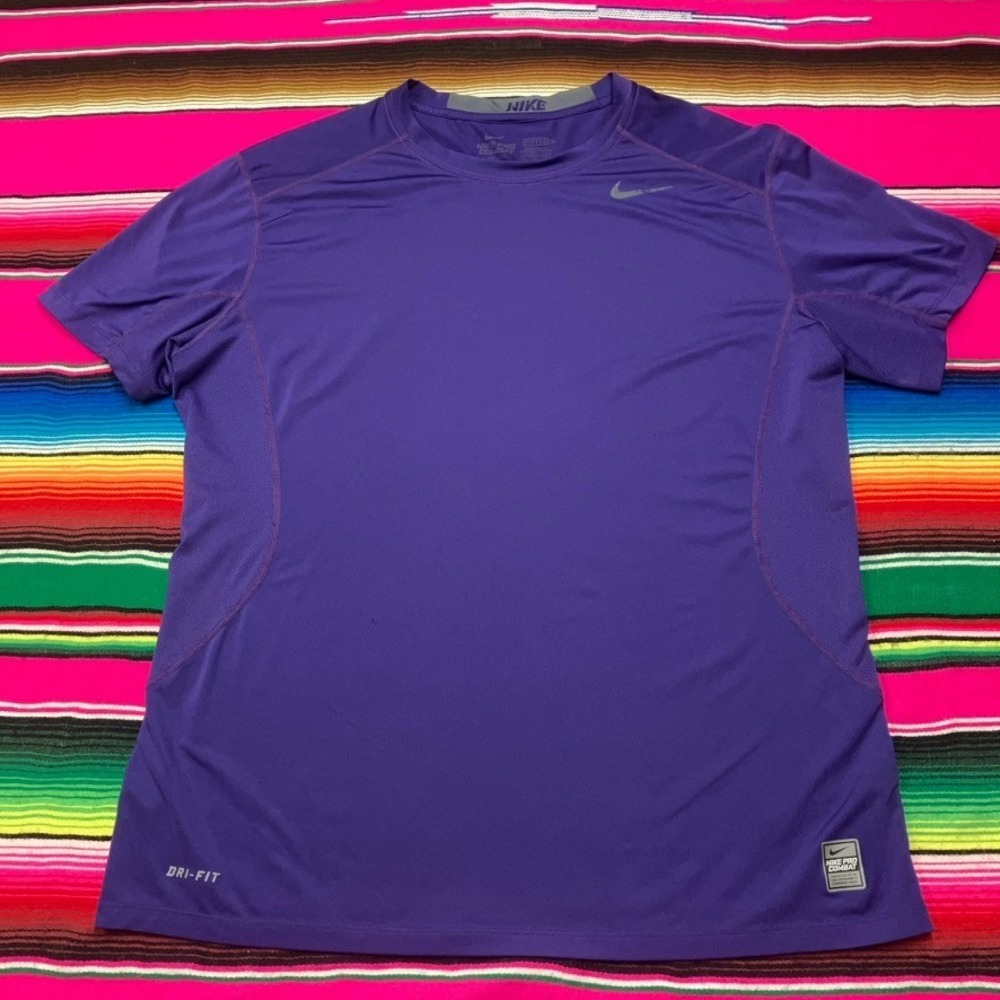2/$30 Nike Pro Combat Dri-Fi Shirt Mens XL‎ Purple Hypercool Fitted Performance